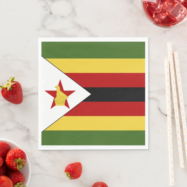 Zimbabwe flag napkin (Insitu)