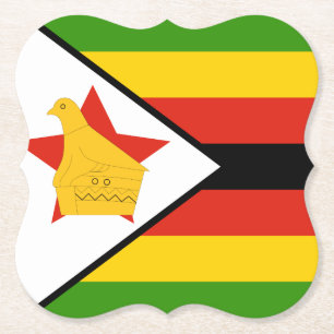 Zimbabwe Flag Paper Coaster