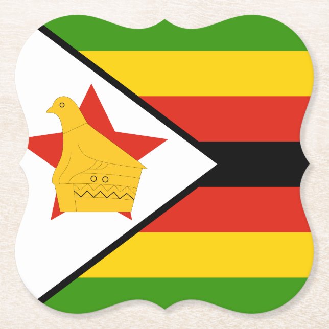 Zimbabwe Flag Paper Coaster (Front)