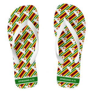 ZIMBABWE FLAG Patriotic Personalised Zimbabwean Flip Flops