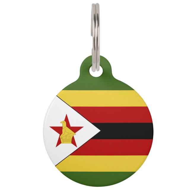 Zimbabwe flag pet tag (Front)