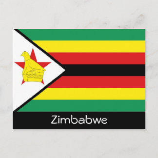 Zimbabwe flag postcard