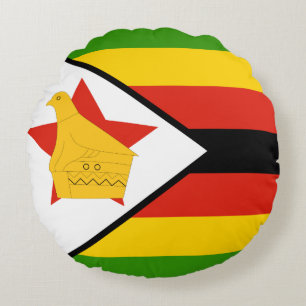 Zimbabwe Flag Round Cushion