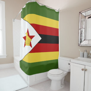 Zimbabwe flag shower curtain