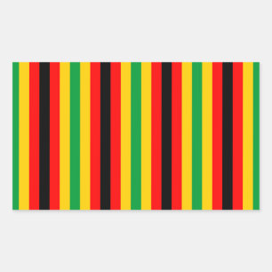 Zimbabwe flag stripes lines country colours rectangular sticker
