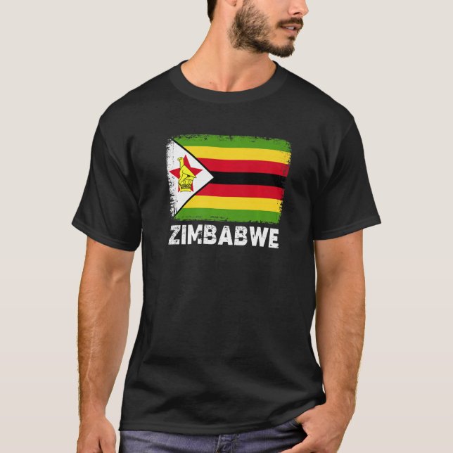 Zimbabwe Flag  Support Zimbabwean People Women Men T-Shirt (Front)