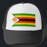 zimbabwe flag trucker hat<br><div class="desc">Flag of Zimbabwe. The flag of Zimbabwe was adopted on April 18, 1980. The soapstone bird featured on the flag represents a statuette of a bird found at the ruins of Great Zimbabwe. The bird symbolizes the history of Zimbabwe; the red star beneath it symbolizes the revolutionary struggle for liberation...</div>