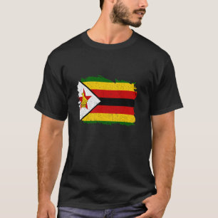 Zimbabwe Flag Vintage Zimbabwean Pride Zimbabwean T-Shirt