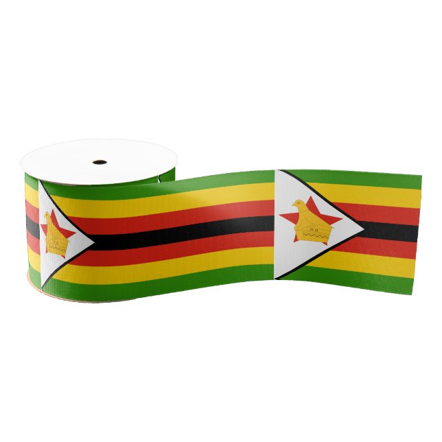 Zimbabwe Flag & Zimbabwe travel, holiday/sports Grosgrain Ribbon (Spool)