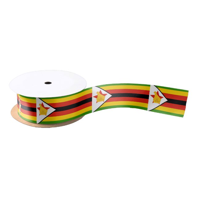 Zimbabwe Flag & Zimbabwe travel, holiday/sports Satin Ribbon (Spool)