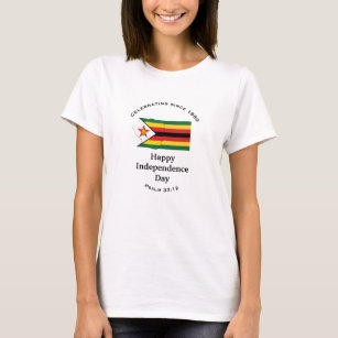 ZIMBABWE INDEPENDENCE Flag Map WHITE T-Shirt