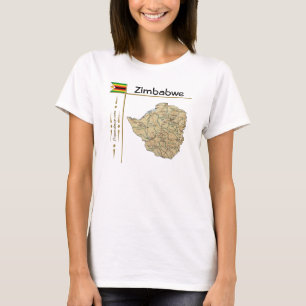 Zimbabwe Map + Flag + Title T-Shirt