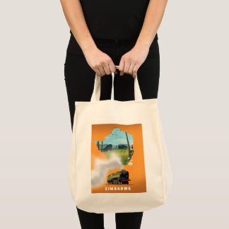 Zimbabwe Map illustrated travel poster Tote Bag