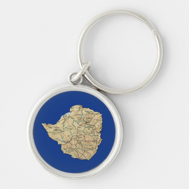 Zimbabwe Map Keychain (Front)