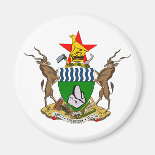 Zimbabwe Official Coat Of Arms Heraldry Symbol Magnet