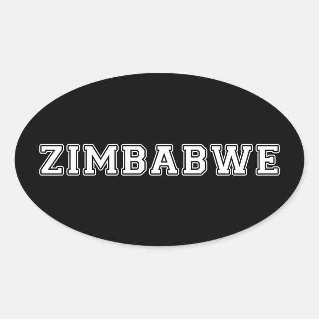 Zimbabwe Oval Sticker (Front)