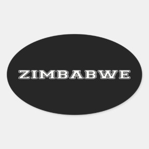 Zimbabwe Oval Sticker