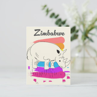 Zimbabwe retro travel logo invitation postcard
