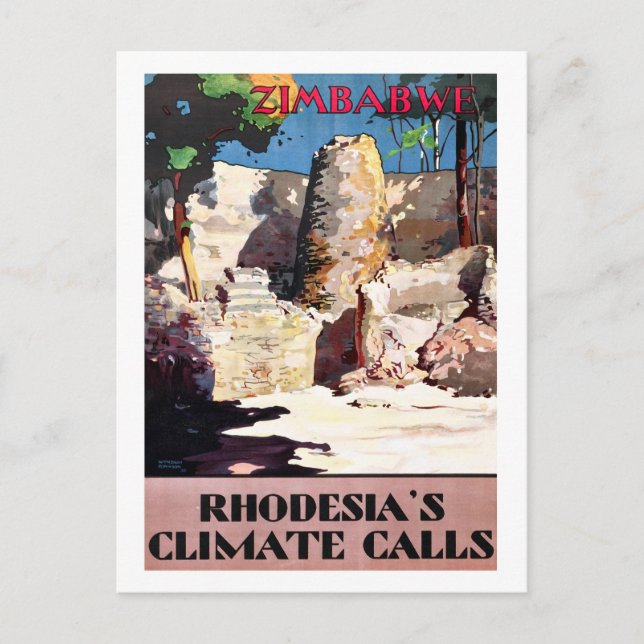 Zimbabwe, Rhodesia's climate calls, vintage,travel Postcard (Front)