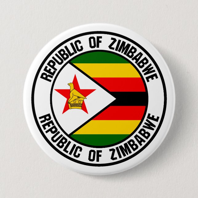 Zimbabwe Round Emblem 7.5 Cm Round Badge (Front)