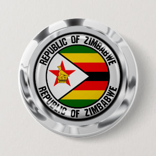 Zimbabwe Round Emblem 7.5 Cm Round Badge