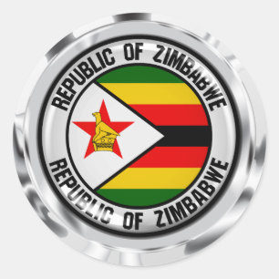 Zimbabwe Round Emblem Classic Round Sticker