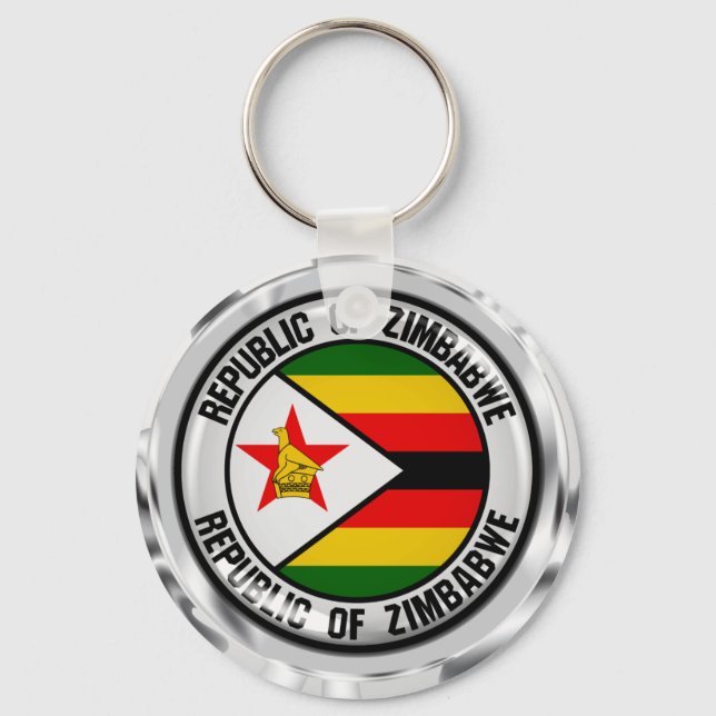 Zimbabwe Round Emblem Key Ring (Front)