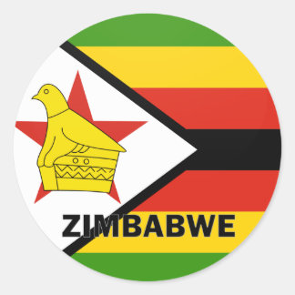 Zimbabwe Roundel quality Flag Classic Round Sticker