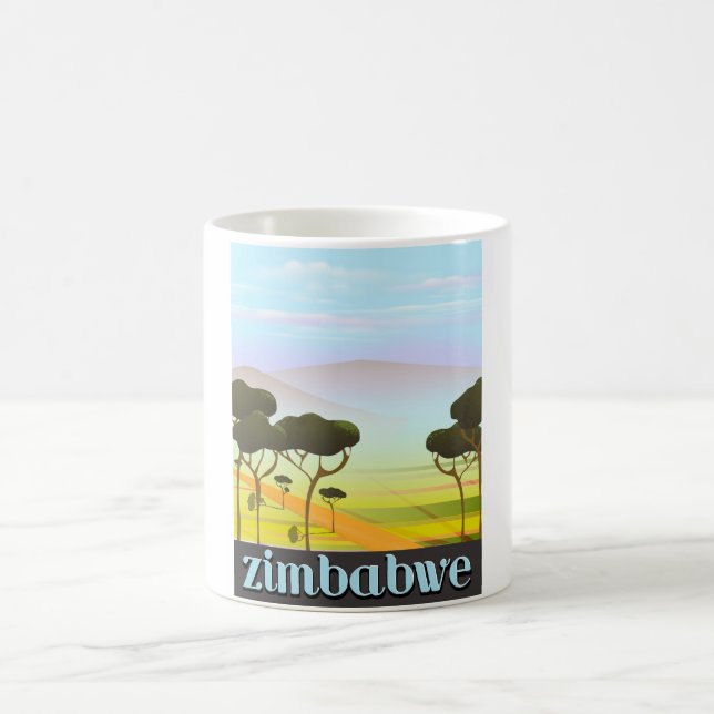 Zimbabwe vacation travel poster coffee mug (Center)