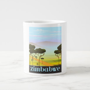 Zimbabwe vacation travel poster large coffee mug