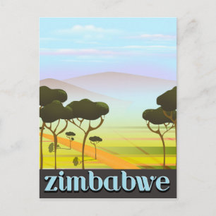 Zimbabwe vacation travel poster postcard