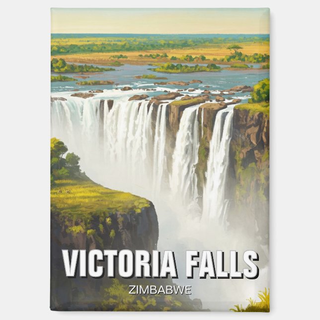 Zimbabwe Victoria Falls Travel Magnet (Front)