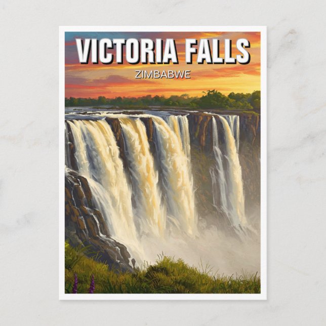 Zimbabwe Victoria Falls Travel Postcard (Front)