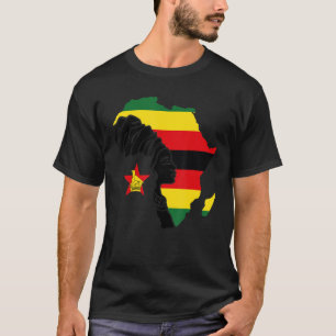 Zimbabwe Zimbabwean Flag Africa Map Ethnic Black W T-Shirt