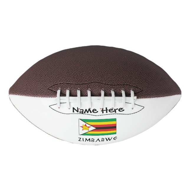 Zimbabwe Zimbabwean Flag Black Personalised Name  American Football (Front)