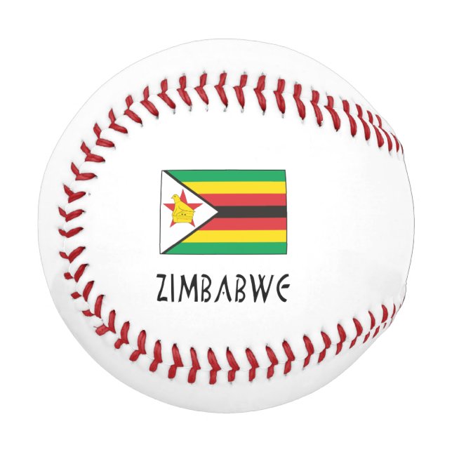 Zimbabwe Zimbabwean Flag Black Personalised Name  Baseball (Front Left)