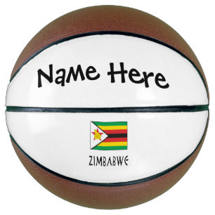 Zimbabwe Zimbabwean Flag Black Personalised Name Basketball