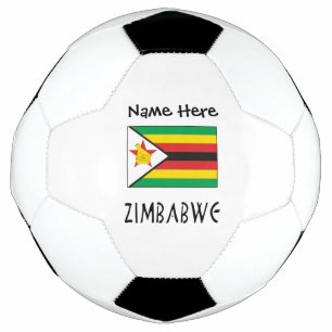 Zimbabwe Zimbabwean Flag Black Personalised Name  Football