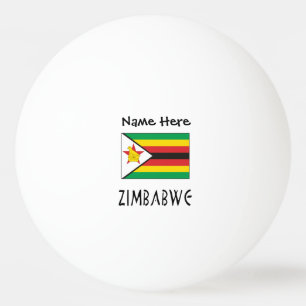 Zimbabwe Zimbabwean Flag Black Personalised Name Ping Pong Ball