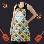 Zimbabwe Zimbabwean Flag Green Personalisation  Apron<br><div class="desc">Personalised apron featuring the Zimbabwean Flag, with the word ZIMBABWE underneath in black letters. Design is tiled for a more pleasing look. A fractal of white, squiggly squares contains a place for your name in green letters. Make a personalised look for yourself or a customised gift for a friend or...</div>