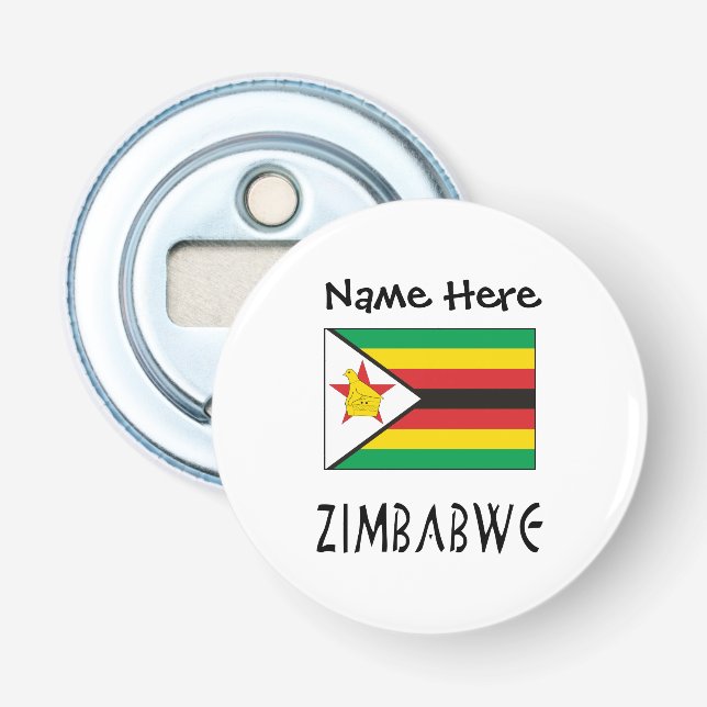 Zimbabwe Zimbabwean Flag Personalised  Bottle Opener (Front)
