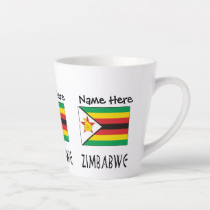 Zimbabwe Zimbabwean Flag Personalised  Latte Mug