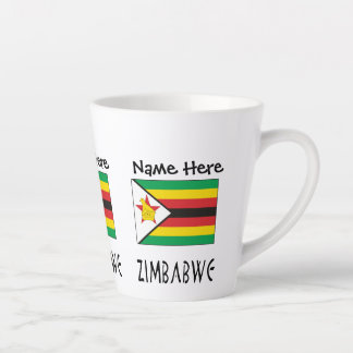 Zimbabwe Zimbabwean Flag Personalised  Latte Mug