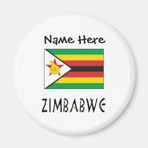 Zimbabwe Zimbabwean Flag Personalised  Magnet