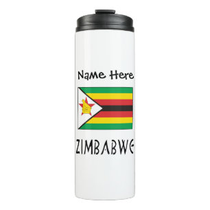 Zimbabwe Zimbabwean Flag Personalised  Thermal Tumbler