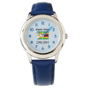 Zimbabwe Zimbabwean Flag Personalised  Watch