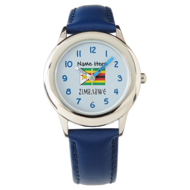 Zimbabwe Zimbabwean Flag Personalised  Watch (Front)