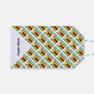 Zimbabwe Zimbabwean Flag Tiled Black Personalised Gift Tags