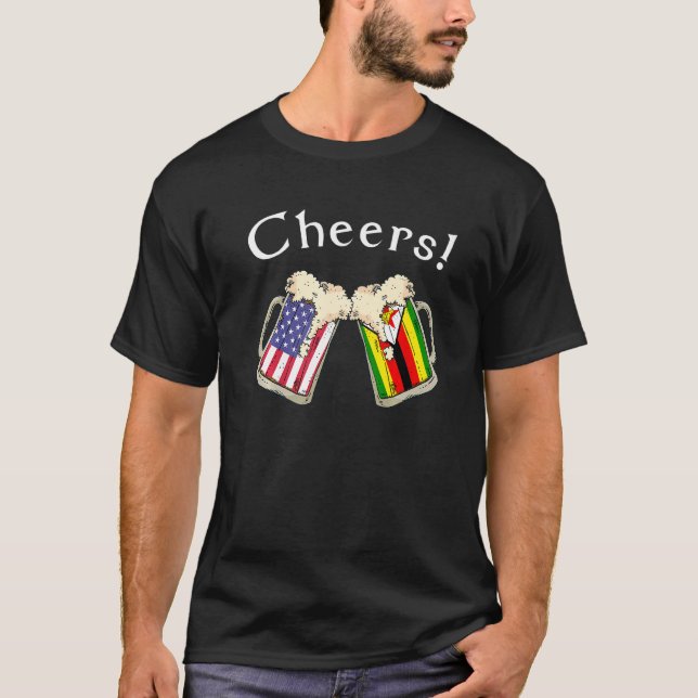 Zimbabwean American Patriot Grown Country Cheers B T-Shirt (Front)