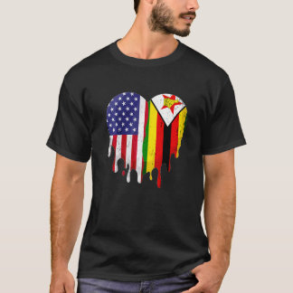 Zimbabwean American Patriot Grown Country Melting  T-Shirt